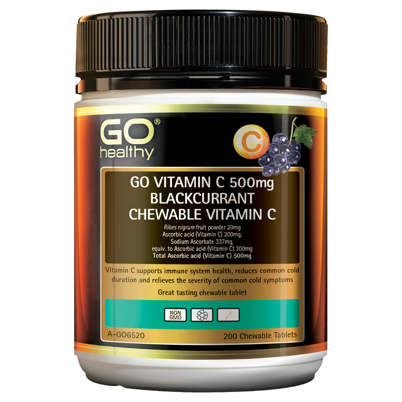 GO Vita-C 500mg B/Currant Chew 200s