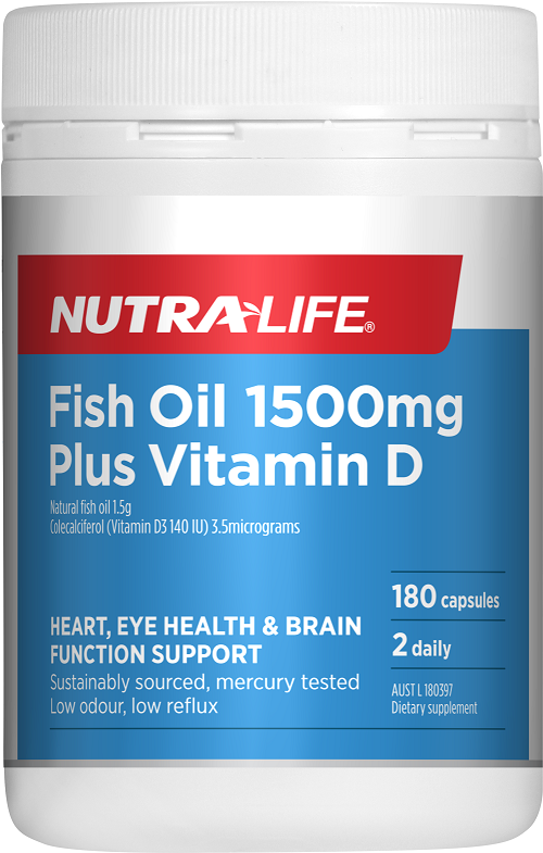 NL Fish Oil 1500mg +Vit. D 180caps