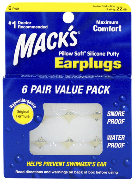 MACKS Ear Plugs Silicone 6pk